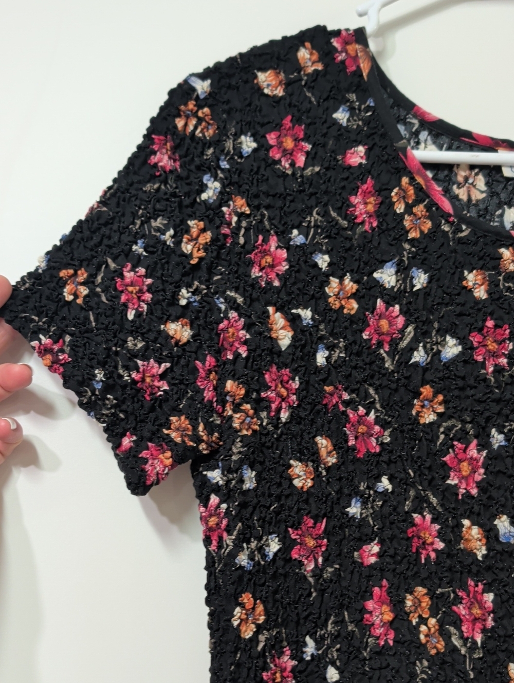 Vintage Petite Impressions Floral Smocked Bodice Midi Dress - Picture 3 of 6
